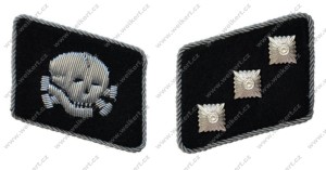 WAFFEN SS - dywizja Totenkopf - Oficerskie patki na kołnierz / Kragenspiegel - ver.1 - untersturmfuhrer