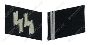 WAFFEN SS - Patki na kołnierz / Kragenspiegel - wersja w formie naszywki bevo - SS-Sturmann
