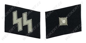 WAFFEN SS - Patki na kołnierz / Kragenspiegel - wersja w formie naszywki bevo - SS-Unterscharfuhrer