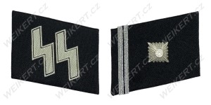 WAFFEN SS - Patki na kołnierz / Kragenspiegel - wersja w formie naszywki bevo - SS-Scharfuhrer