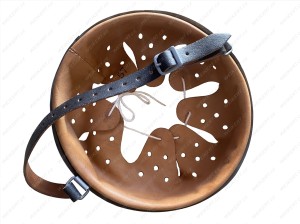 German helmet interior with chinstrap 