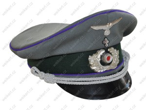 WH / HEER - Niemiecka wyjściowa czapka oficerska - kapelani ( insygnia metalowe / krzyż haftowany)